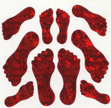 Load image into Gallery viewer, Wholesale - Pack of 12 Prismatic Stickers - Red Feet