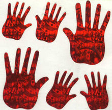 Load image into Gallery viewer, Wholesale - Pack of 12 Prismatic Stickers - Red Hands