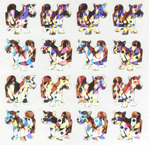 Wholesale - Pack of 12 Prismatic Stickers - Ponies - Silver