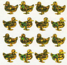 Load image into Gallery viewer, Wholesale - Pack of 12 Prismatic Stickers - Ducklings