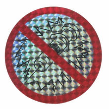 Load image into Gallery viewer, Wholesale - Roll of Prohibitive Prismatic Stickers - No Drugs