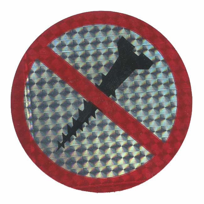 No Prying Sticker Wholesale - Roll of Prohibitive Prismatic Stickers - No Screwing ...