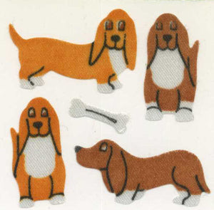 Wholesale - Pack of 12 Silkie Stickers - Basset Hounds