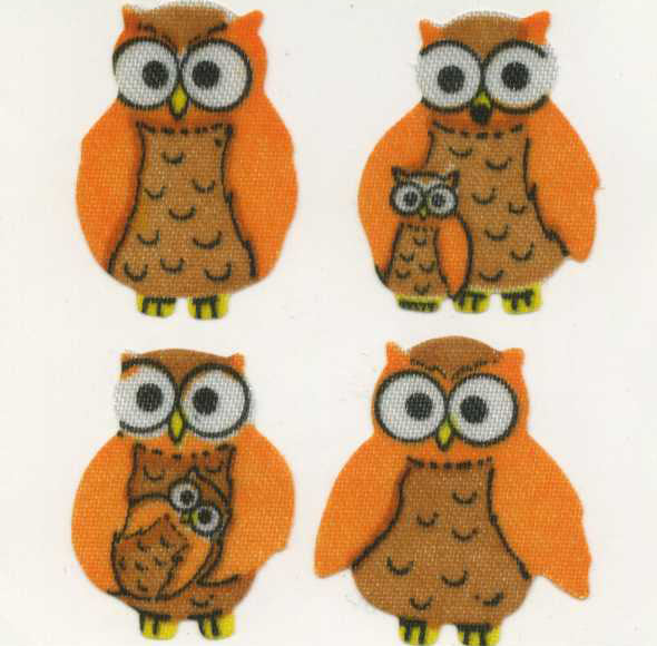 Wholesale - Roll of Silkie Stickers - Mother & Baby Owl