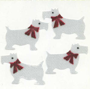 Wholesale - Pack of 12 Silkie Stickers - White Scotties