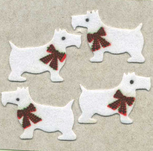 Wholesale - Roll of Furrie Stickers - White Scottie Dogs