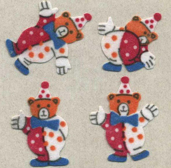 Wholesale - Roll of Furrie Stickers - Teddy Clowns