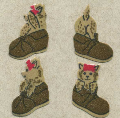 Wholesale - Roll of Furrie Stickers - Puppies In Shoes