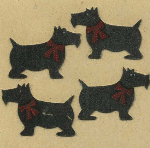 Wholesale - Roll of Furrie Stickers - Black Scotties