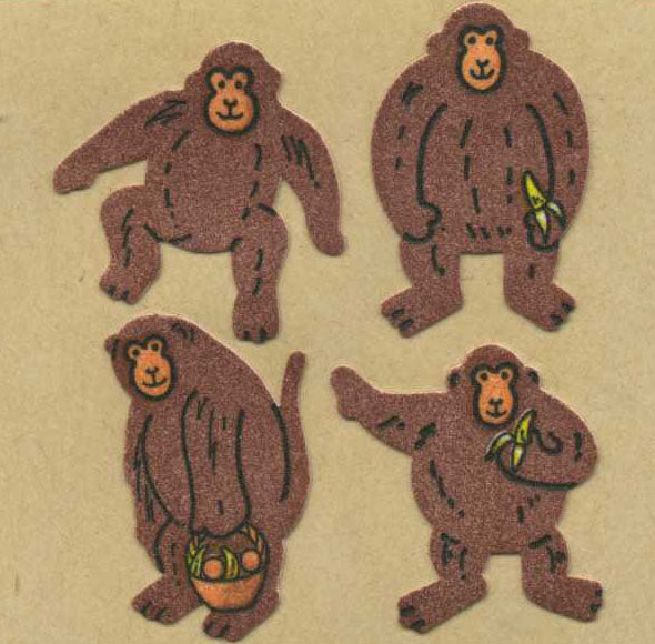 Wholesale - Roll of Furrie Stickers - Monkeys