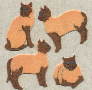 Wholesale - Pack of 12 Furrie Stickers - Siamese Cats