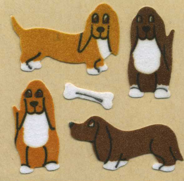 Wholesale - Roll of Furrie Stickers - Basset Hounds