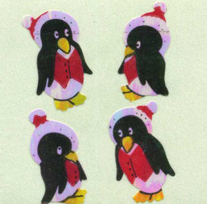 Wholesale - Roll of Pearlie Stickers - Winter Penguins