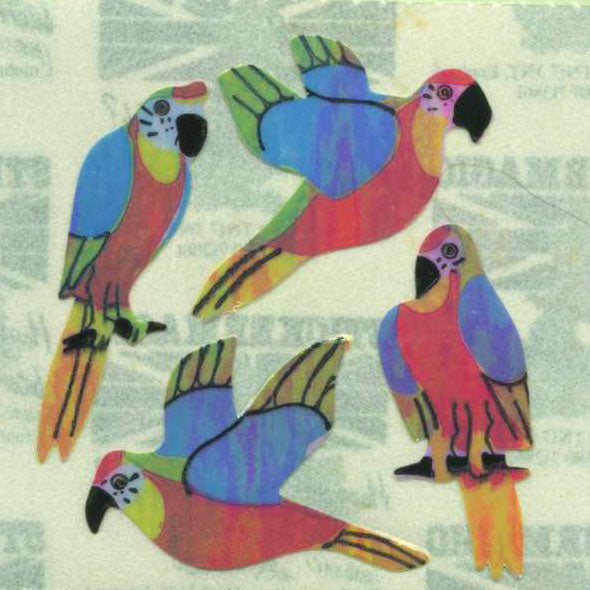 Wholesale - Roll of Pearlie Stickers - Parrots