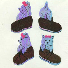 Load image into Gallery viewer, Wholesale - Roll of Pearlie Stickers - Puppies In Shoes