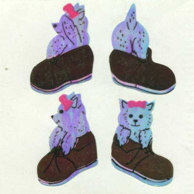 Wholesale - Roll of Pearlie Stickers - Puppies In Shoes