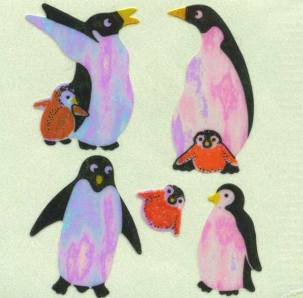 Wholesale - Roll of Pearlie Stickers - Penguin Family