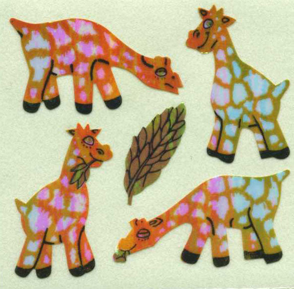 Wholesale - Roll of Pearlie Stickers - Giraffes