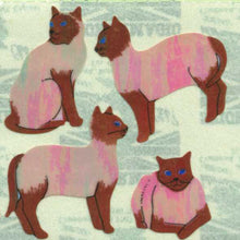 Load image into Gallery viewer, Wholesale - Pack of 12 Pearlie Stickers - Siamese Cats