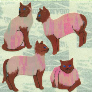 Wholesale - Pack of 12 Pearlie Stickers - Siamese Cats