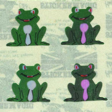 Load image into Gallery viewer, Wholesale - Pack of 12 Pearlie Stickers - Frogs Sitting