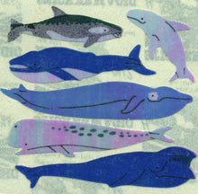 Load image into Gallery viewer, Wholesale - Pack of 12 Pearlie Stickers - Micro Whales