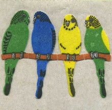 Load image into Gallery viewer, Wholesale - Pack of 12 Furrie Stickers - Budgies On Perch