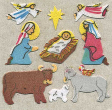 Load image into Gallery viewer, Wholesale - Roll of Furrie Stickers - Nativity Scene