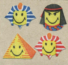 Load image into Gallery viewer, Wholesale - Pack of 12 Furrie Stickers - Egyptian Smiley Faces