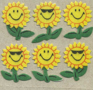 Wholesale - Roll of Furrie Stickers - Smiley Sunflower