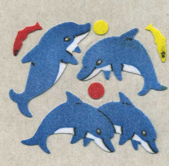 Wholesale - Roll of Furrie Stickers - Dolphin & Fish