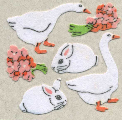 Wholesale - Roll of Furrie Stickers - Geese & Bunnies