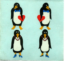 Load image into Gallery viewer, Pack of Paper Stickers - Love Penguins