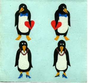 Pack of Paper Stickers - Love Penguins