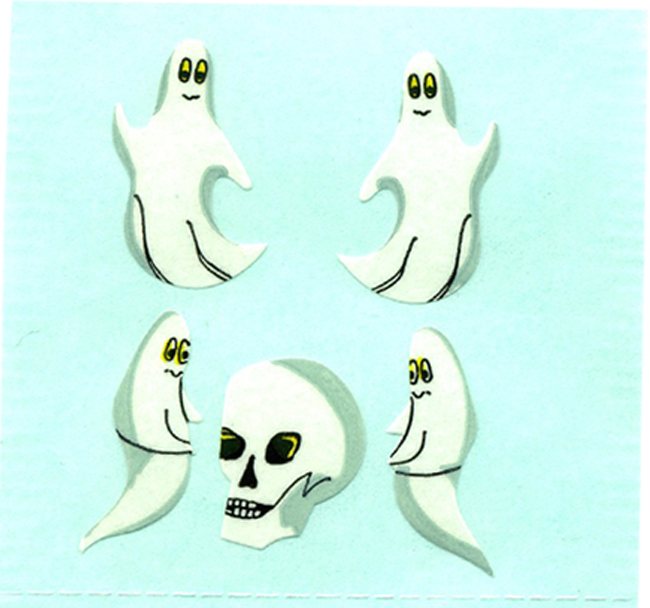 Roll of Paper Stickers - Ghosts & Skull