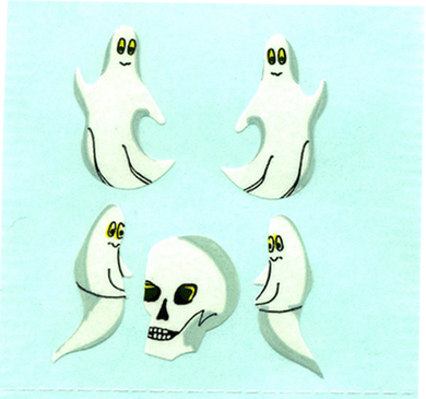 Wholesale - Roll of Paper Stickers - Ghosts & Skull