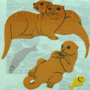 Wholesale - Pack of 12 Paper Stickers - Otters