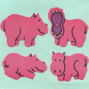 Wholesale - Pack of 12 Paper Stickers - Hippos