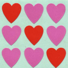 Load image into Gallery viewer, Wholesale - Pack of 12 Paper Stickers - Pink Hearts