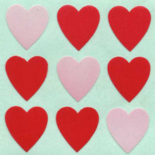 Load image into Gallery viewer, Wholesale - Pack of 12 Paper Stickers - Red Hearts