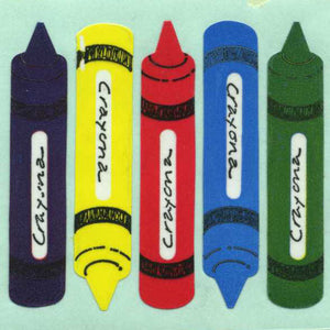 Wholesale - Pack of 12 Paper Stickers - Crayons