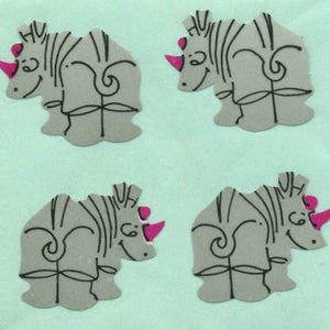 Wholesale - Pack of 12 Paper Stickers - Rhinos