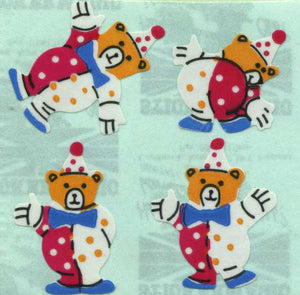 Wholesale - Pack of 12 Paper Stickers - Teddy Clowns