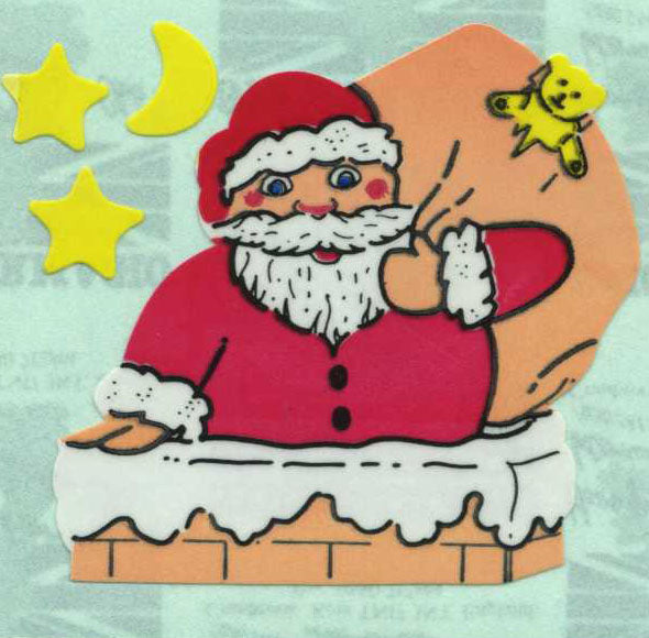 Wholesale - Roll of Paper Stickers - Santas