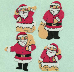 Wholesale - Pack of 12 Paper Stickers - Mini Santas