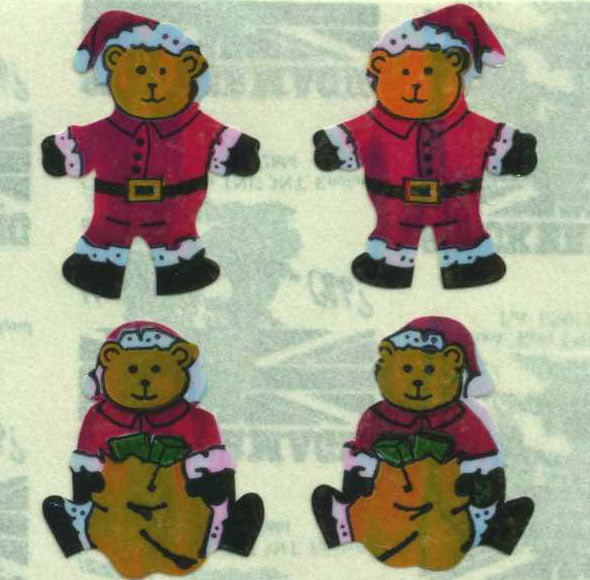 Wholesale - Roll of Pearlie Stickers - Santa Bears