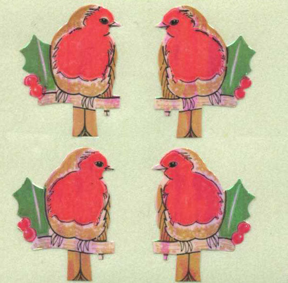 Wholesale - Roll of Pearlie Stickers - Robins