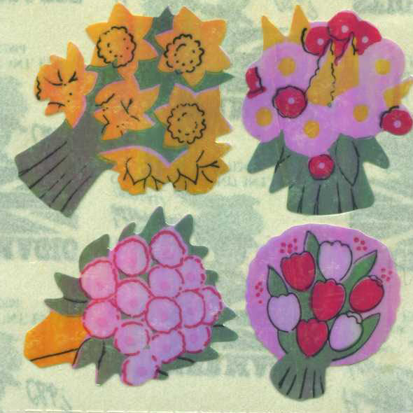 Wholesale - Roll of Pearlie Stickers - Floral Posies