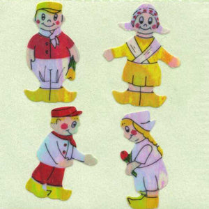 Wholesale - Roll of Pearlie Stickers - Dutch Boy & Girl