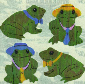 Wholesale - Roll of Pearlie Stickers - Frog Wearing Hat